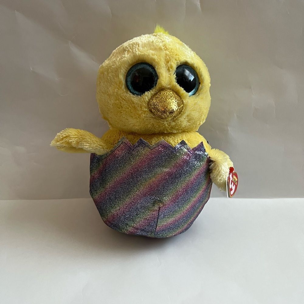 TY Beanie Boos - MEGG the Chick in Rainbow Egg Shell (Glitter Eyes)